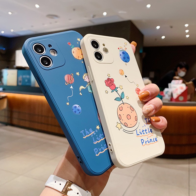 适用苹果13手机壳iPhone11小王子12pro情侣14max液态硅胶手机壳